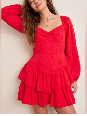 Francesca’s Collection Tiered Red Mini Dress Size Medium